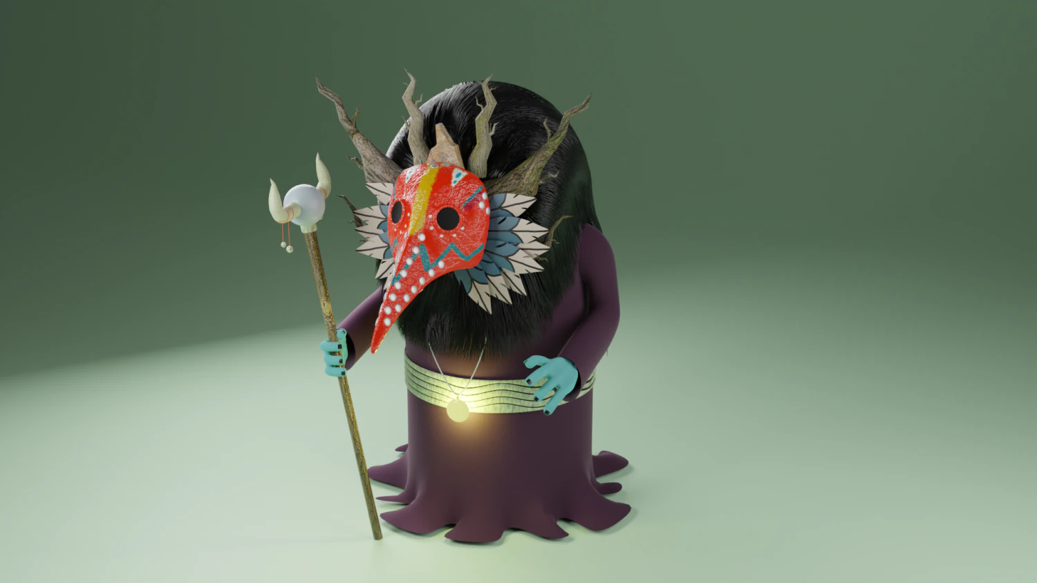 Plague Shaman 3D 3D Model .c4d .max .obj .3ds .fbx .stl .blend