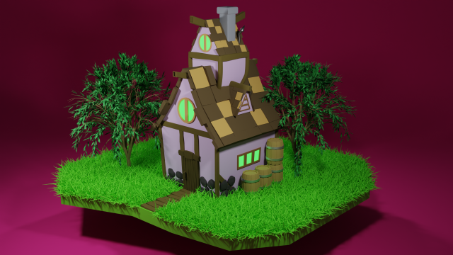 Witchis House 3D 3D Model .c4d .max .obj .3ds .fbx .stl .blend 