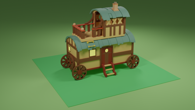 Carriage 3D 3D Модель .c4d .max .obj .3ds .fbx .stl .blend 