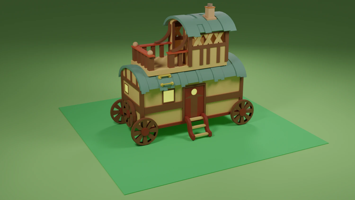 Carriage 3D 3D Model .c4d .max .obj .3ds .fbx .stl .blend 