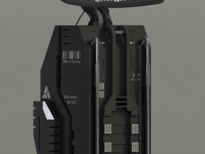 Sci-Fi terminal low-poly PBR 3D Model