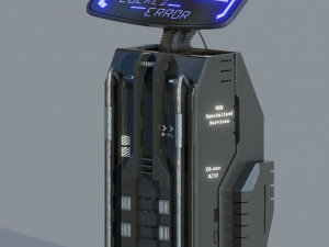 Sci-Fi terminal low-poly PBR 3D Model