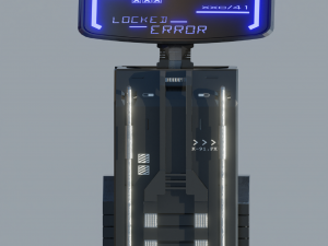 Sci-Fi terminal low-poly PBR 3D Model