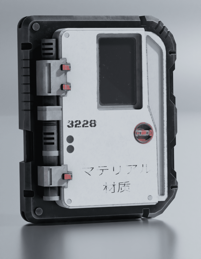 Sci-fi door Low-poly PBR 3D Model .c4d .max .obj .3ds .fbx .stl .blend 