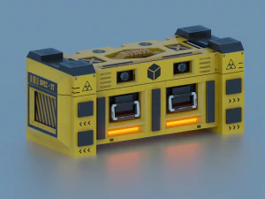 Sci-fi box lowpoly PBR 3D Model