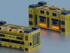 Sci-fi box lowpoly PBR 3D Model