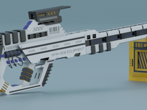 Sci-fi rifle lowpoly PBR 3D Model