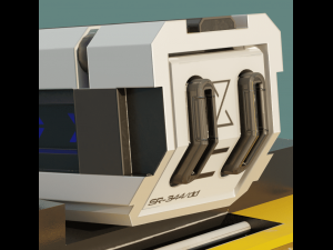 Sci-fi rifle lowpoly PBR 3D Model