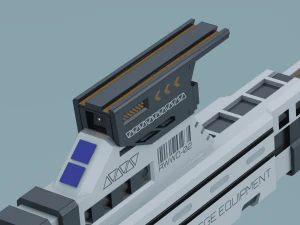 Sci-fi rifle lowpoly PBR 3D Model