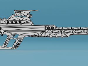 Sci-fi rifle lowpoly PBR 3D Model