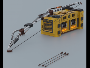 Sci-fi bow lowpoly PBR Modèle 3D
