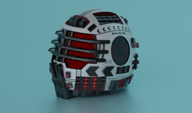 Sci-fi helmet lowpoly PBR 3D Model .c4d .max .obj .3ds .fbx .stl .blend 