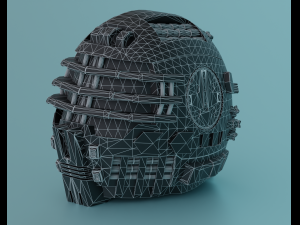 Sci-fi helmet lowpoly PBR 3D Model