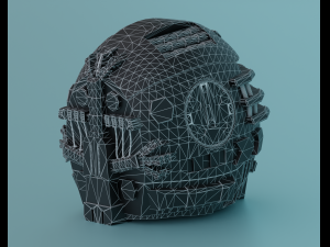 Sci-fi helmet lowpoly PBR 3D Model