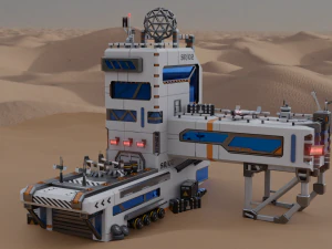 Centro di comunicazione fantascientifico lowpoly PBR Modello 3D