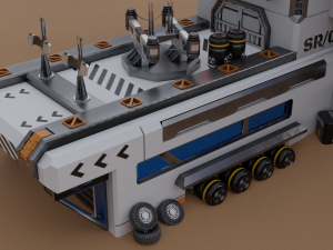 Sci-fi communication centre lowpoly PBR 3D Model