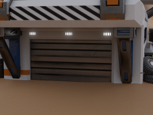 Sci-fi communication centre lowpoly PBR 3D Model