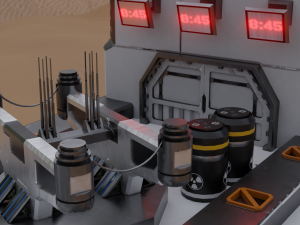 Sci-fi communication centre lowpoly PBR 3D Model
