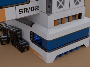 Sci-fi communication centre lowpoly PBR 3D Model