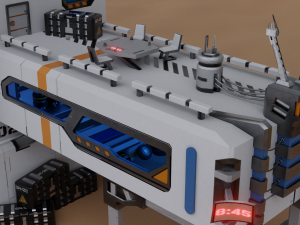 Sci-fi communication centre lowpoly PBR 3D Model
