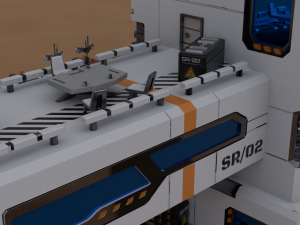 Sci-fi communication centre lowpoly PBR 3D Model