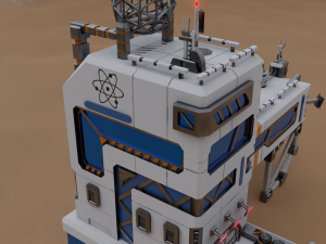 Sci-fi communication centre lowpoly PBR 3D Model
