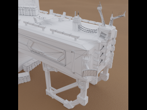 Sci-fi communication centre lowpoly PBR 3D Model