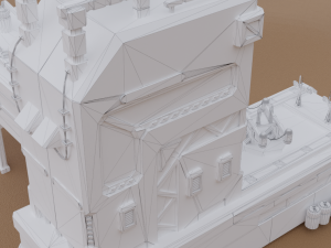 Sci-fi communication centre lowpoly PBR 3D Model