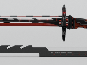Sci-fi katana lowpoly pbr 3Dモデル