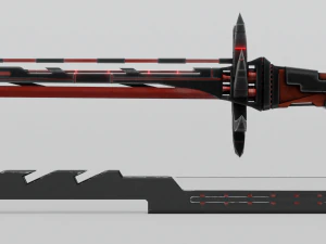 Sci-fi katana lowpoly pbr 3D Model