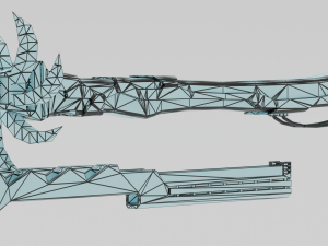 Sci-fi katana lowpoly pbr 3Dモデル
