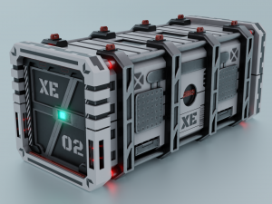 Sci-fi container lowpoly PBR 3D Models