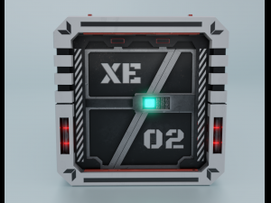 Sci-fi container lowpoly PBR Modelo 3D