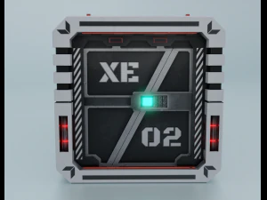 Sci-fi container lowpoly PBR 3D Model