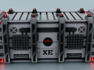 Sci-fi container lowpoly PBR Modelo 3D