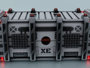 Sci-fi container lowpoly PBR 3D Model