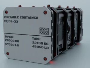 Sci-fi container lowpoly PBR 3D Model