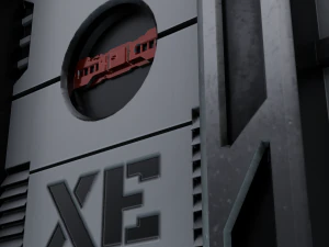 Sci-fi container lowpoly PBR 3D Model