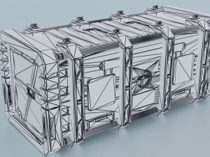 Sci-fi container lowpoly PBR Modelo 3D
