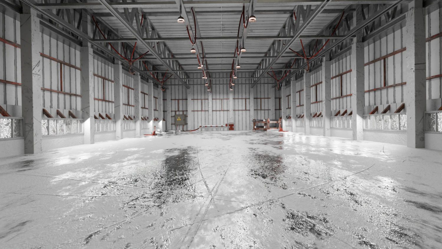 Warehouse interior Render scene 3D Model .c4d .max .obj .3ds .fbx .stl .blend 