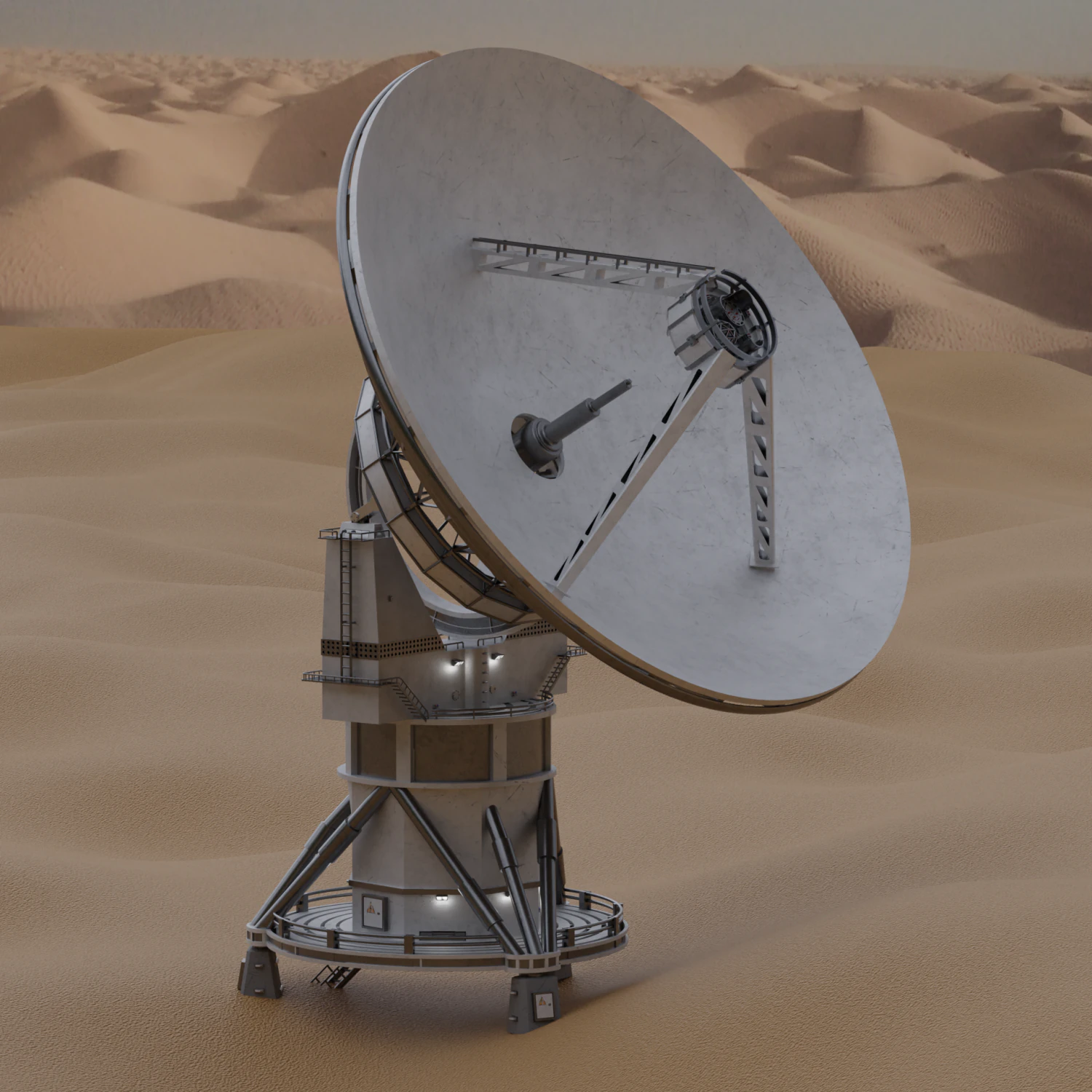 Big Satellite Dish 3D Model .c4d .max .obj .3ds .fbx .stl .blend