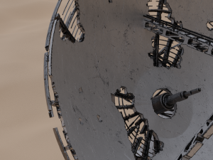 Ruined big satellite dish Modelo 3D