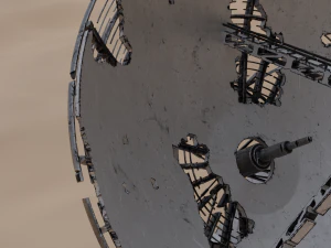 Ruined big satellite dish 3D Model