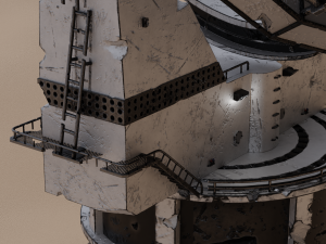 Ruined big satellite dish Modelo 3D
