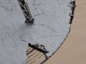 Ruined big satellite dish Modelo 3D