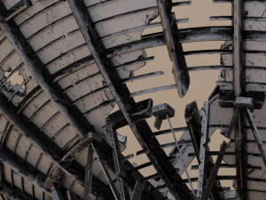 Ruined big satellite dish 3D Model