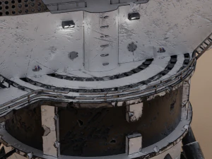 Ruined big satellite dish 3D Model