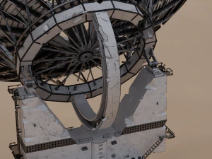 Ruined big satellite dish 3D Model