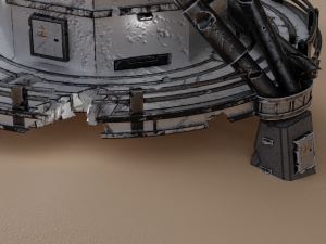 Ruined big satellite dish Modelo 3D