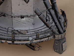 Ruined big satellite dish 3D Model